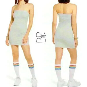 NWT BP Solid Grey Knit Tube Bodycon Mini Dress